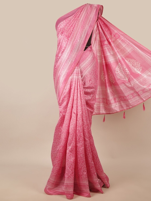 

Pothys Pink & White Floral Printed Saree
