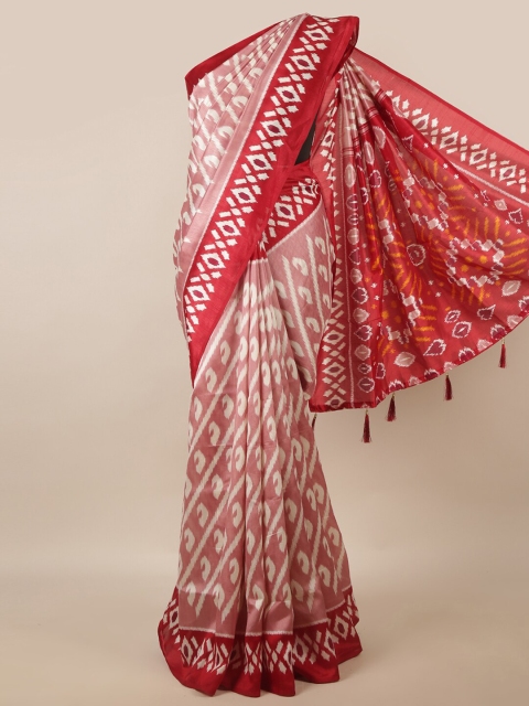 

Pothys Mauve & White Ethnic Motifs Printed Saree