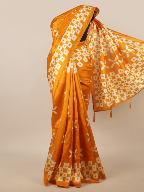 

Pothys Mustard & White Printed Saree