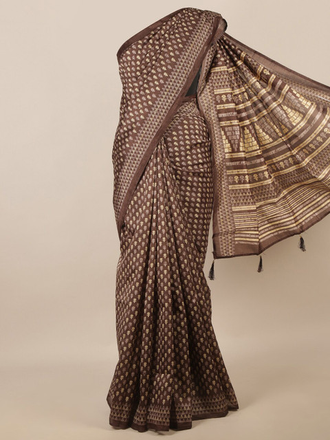 

Pothys Brown & Beige Floral Saree