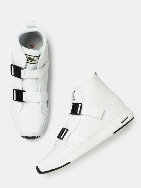 

Roadster Men White Mid-Top Sneakers with Click Clasps