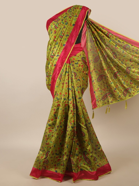 

Pothys Green & Pink Kalamkari Printed Saree