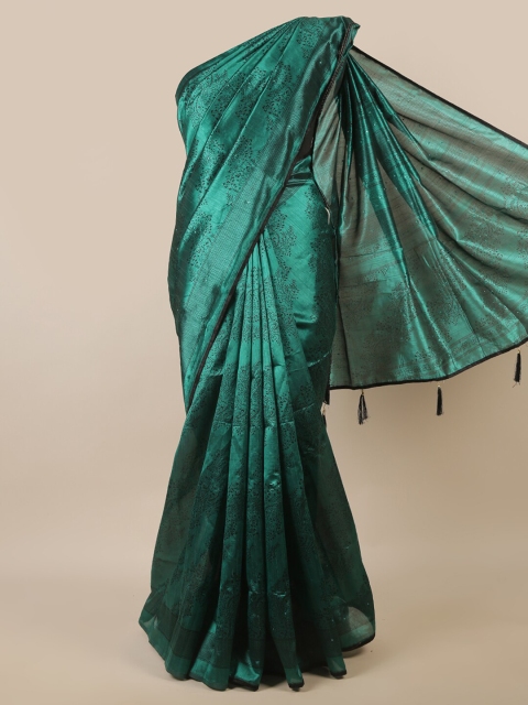 

Pothys Green & Black Floral Printed Saree