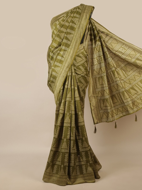 

Pothys Green & Cream-Coloured Ethnic Motifs Saree