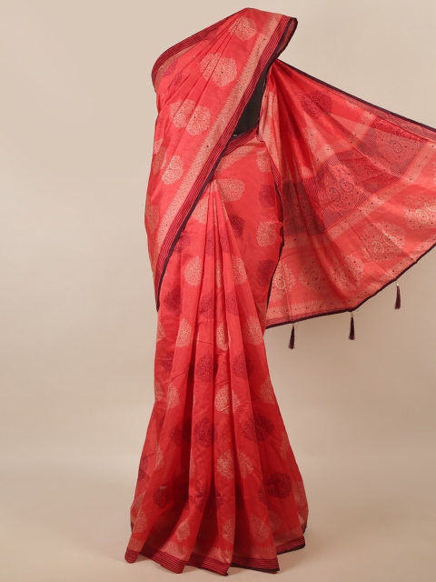 

Pothys Red & White Ethnic Motifs Printed Saree