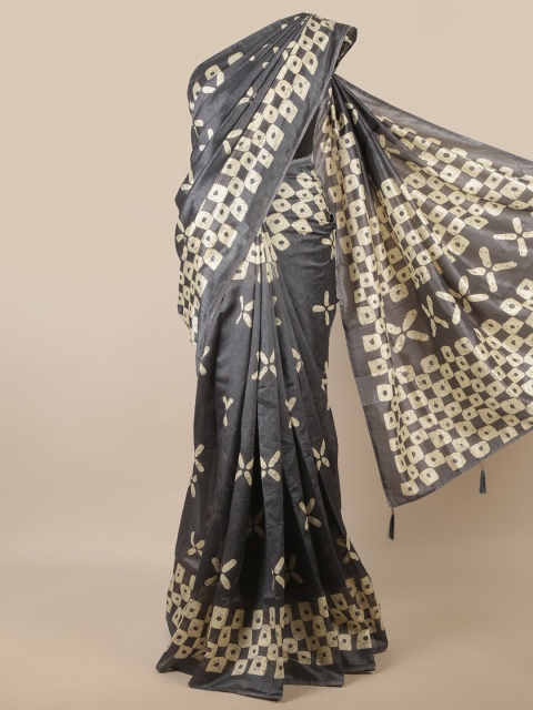 

Pothys Grey & White Floral Saree