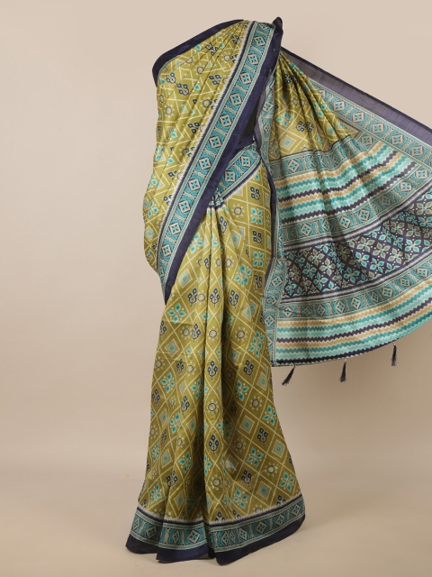 

Pothys Green & Blue Floral Saree