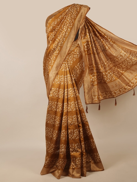 

Pothys Brown & White Floral Printed Saree