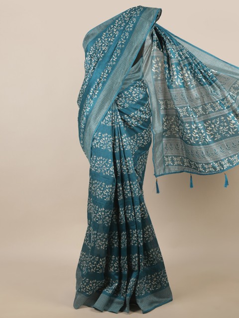 

Pothys Blue & White Floral Printed Saree