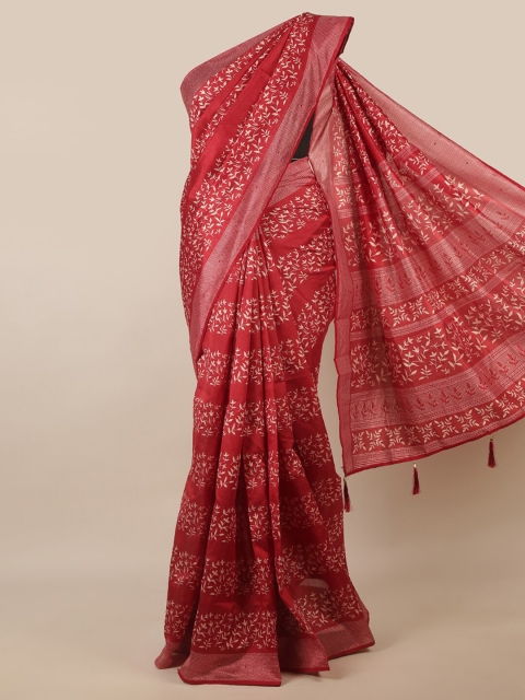 

Pothys Maroon & White Floral Printed Saree