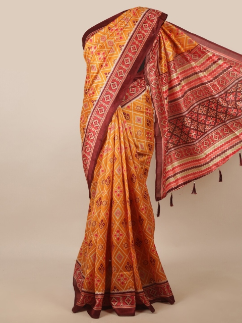 

Pothys Orange & Red Ethnic Motifs Printed Saree