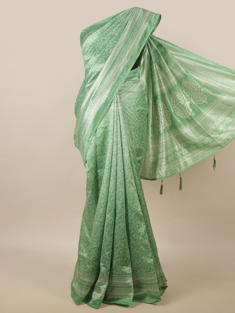 

Pothys Green & White Floral Saree