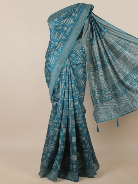 

Pothys Blue & White Printed Saree