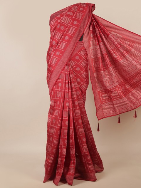 

Pothys Maroon & White Printed Saree