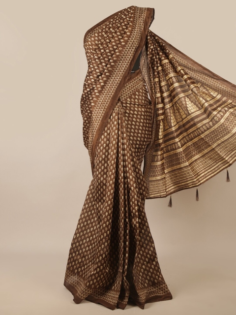 

Pothys Brown & Beige Floral Saree