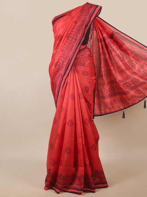 

Pothys Pink & Blue Ethnic Motifs Printed Saree