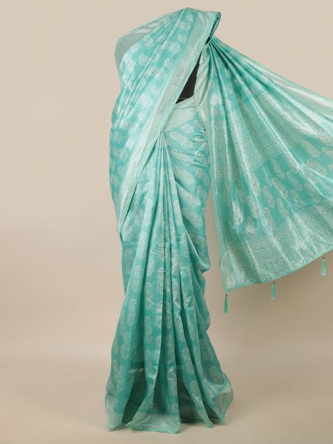 

Pothys Green & Off White Paisley Printed Saree