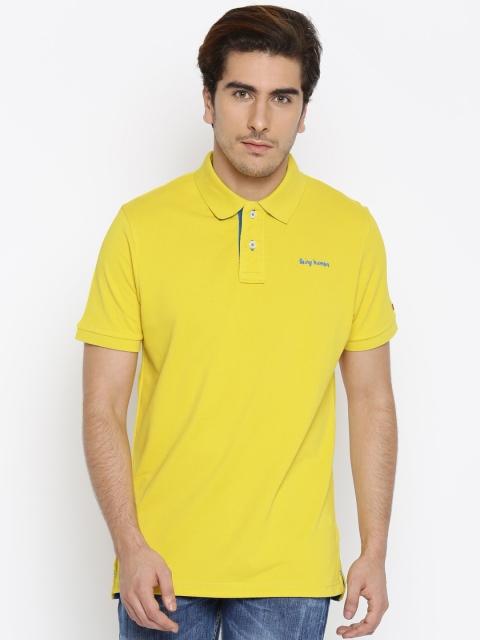 

Being Human Clothing Men Yellow Polo T-Shirt