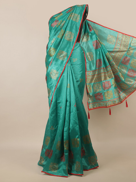 

Pothys Green & Beige Ethnic Motifs Printed Saree