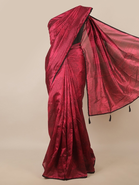 

Pothys Maroon & Black Floral Saree