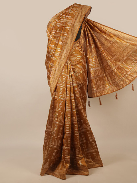 

Pothys Brown & Cream-Coloured Printed Saree