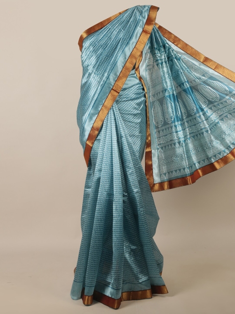 

Pothys Blue & White Printed Saree