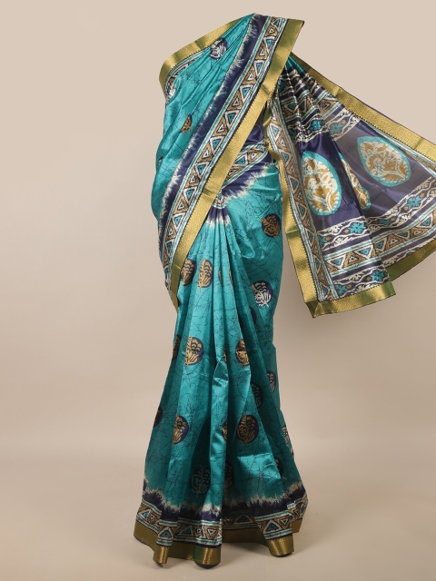 

Pothys Blue & White Ethnic Motifs Printed Zari Saree