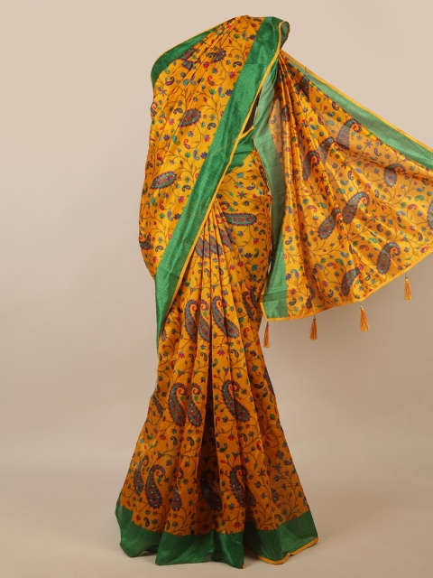 

Pothys Yellow & Green Kalamkari Printed Saree