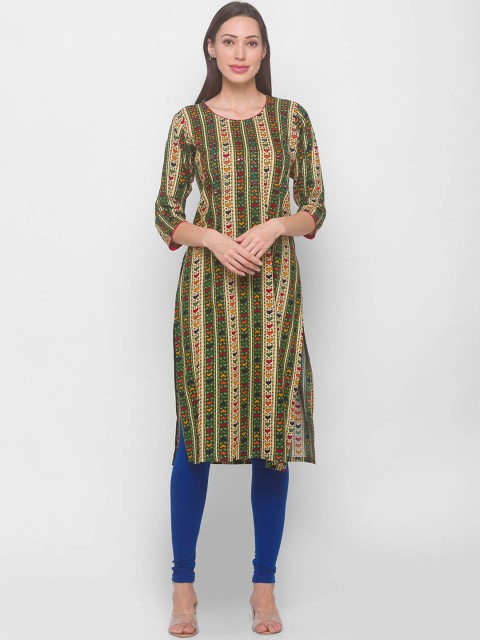 

ZOLA Women Green Geometric Printed Kurta