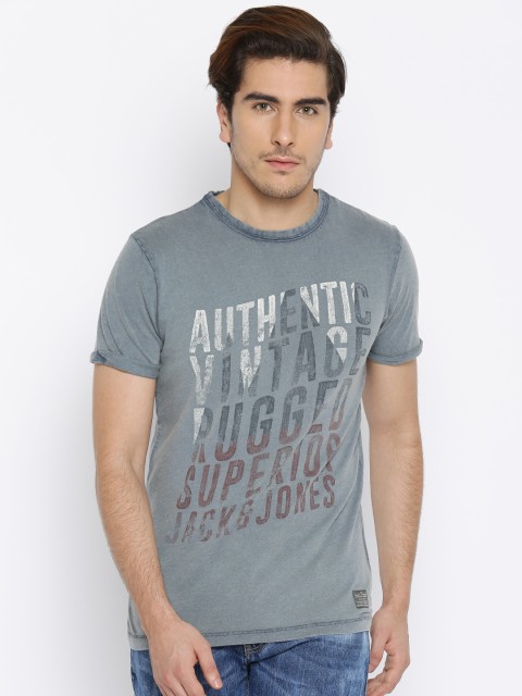 

Jack & Jones Men Grey Printed T-Shirt
