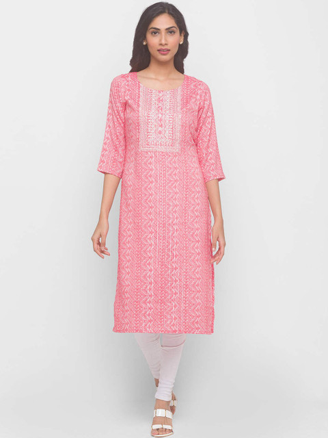 

ZOLA Women Pink Ethnic Motifs Printed Kurta