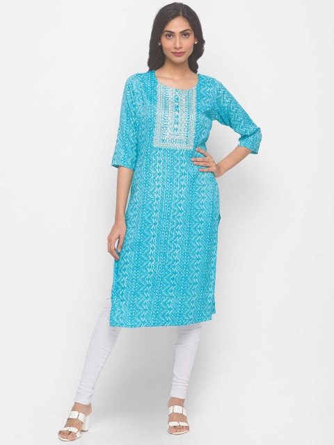 

ZOLA Women Blue Ethnic Motifs Printed Kurta