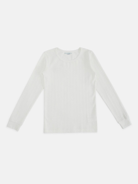

Pantaloons Junior Girls Off White Solid Woolen Thermal Top