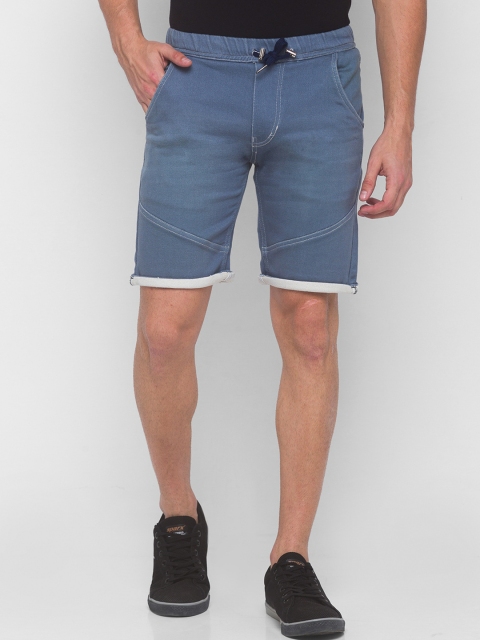 

mode de base Men Blue Stretchable Slim Fit Denim Shorts