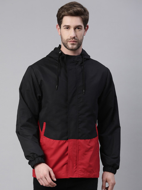 

Breakbounce Men Black & Red Colourblocked Lightweight Outdoor Sporty Jacket