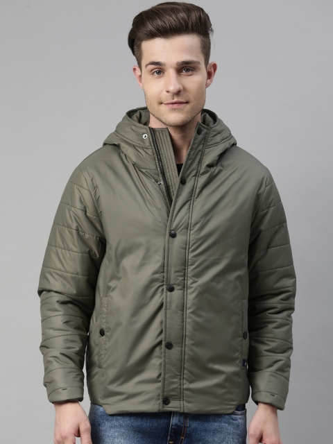 

Breakbounce Men Olive Green Outdoor Padded Jacket