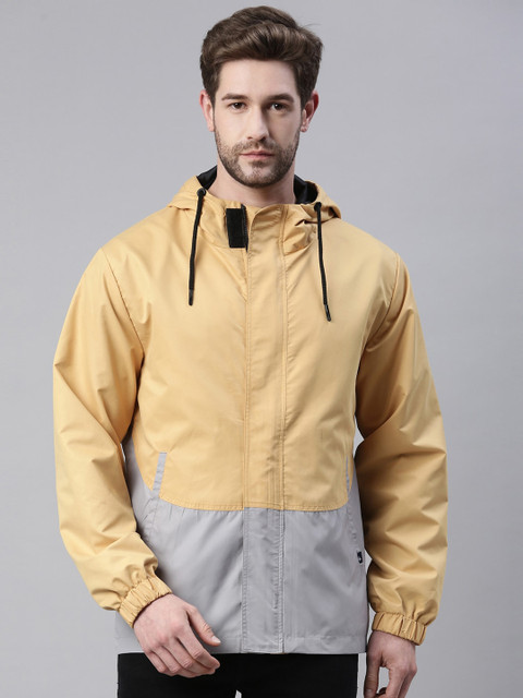 

Breakbounce Men Yellow & Grey Colourblocked Lightweight Outdoor Sporty Jacket