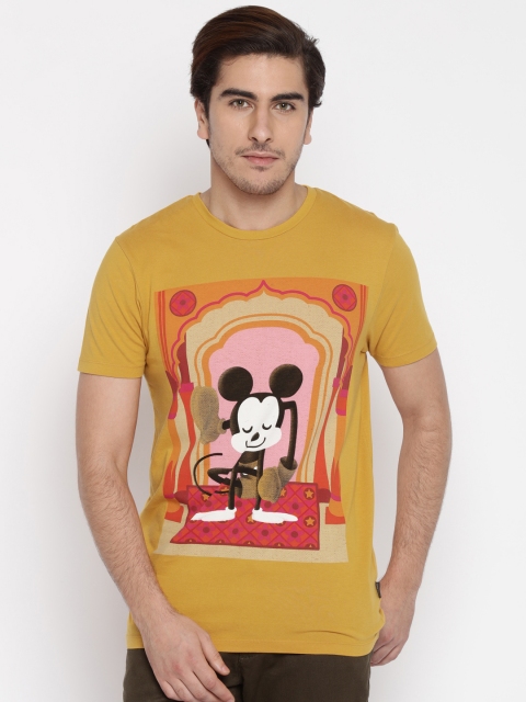 

Jack & Jones Men Yellow Printed Round Neck T-Shirt