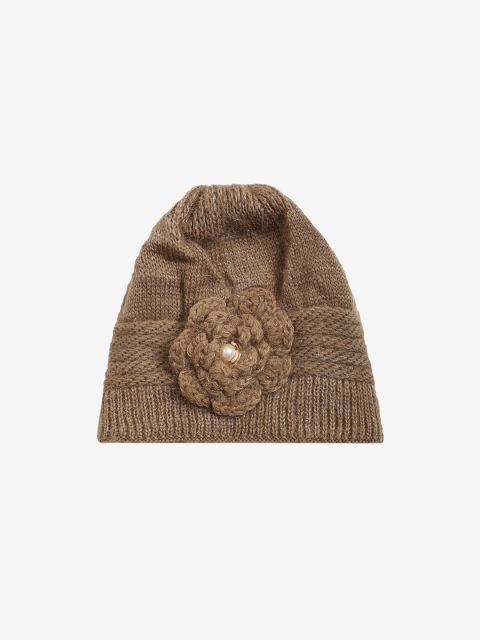 

LOOM LEGACY Women Gold-Toned Acrylic Wool Beanie