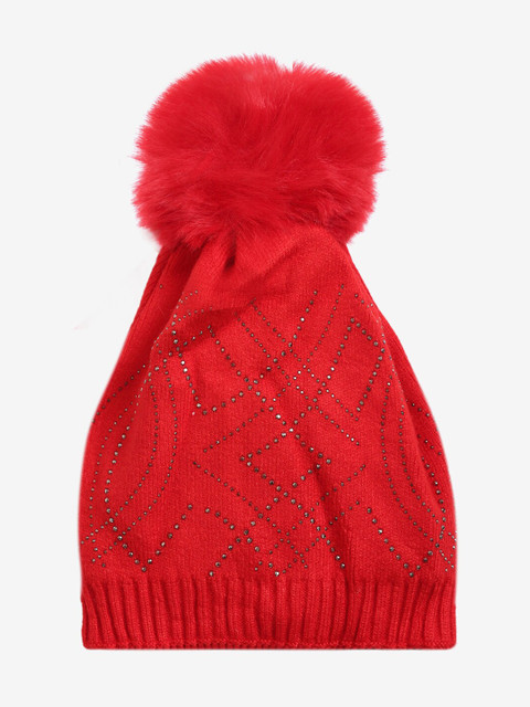 

LOOM LEGACY Women Red Acrylic Beanie