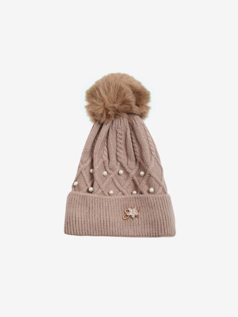 

LOOM LEGACY Women Beige Acrylic Wool Beanie