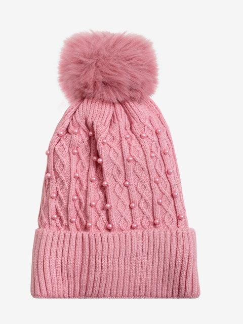 

LOOM LEGACY Women Pink Acrylic Beanie