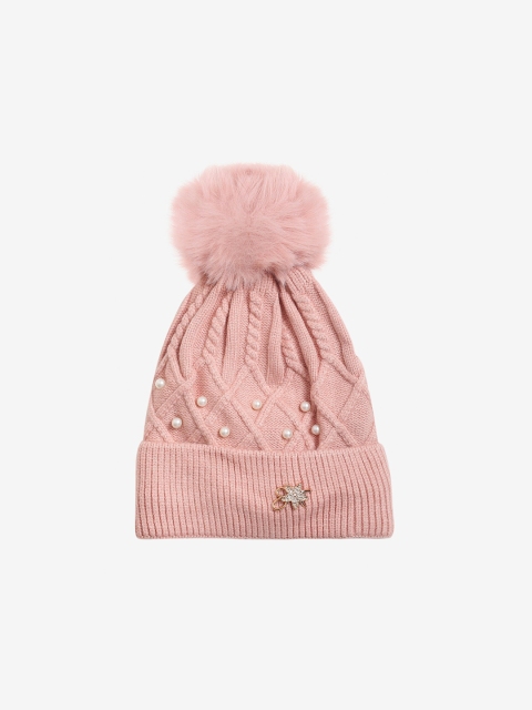 

LOOM LEGACY Women Pink Acrylic Wool Beanie