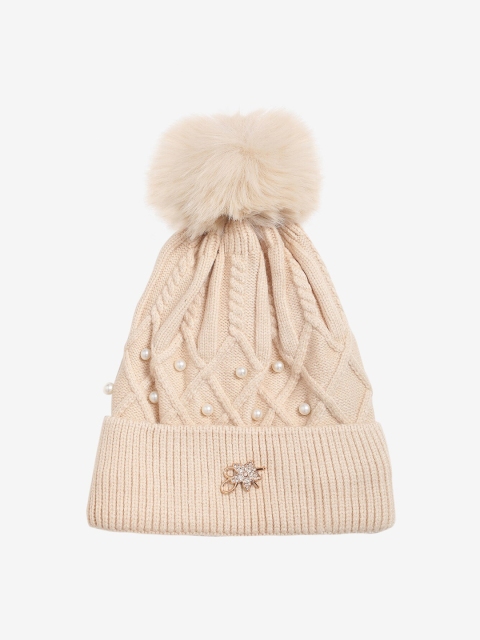 

LOOM LEGACY Women Off White Acrylic Wool Beanie