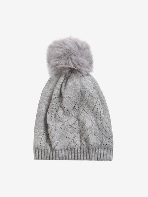 

LOOM LEGACY Women Grey Acrylic Beanie