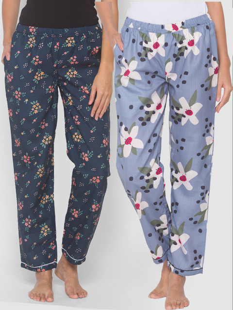 

FashionRack Women Pack Of 2 Printed Lounge Pant, Grey