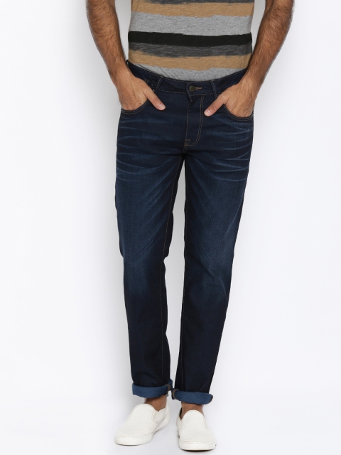 

Jack & Jones Men Navy Mid-Rise Clean Look Jeans, Navy blue