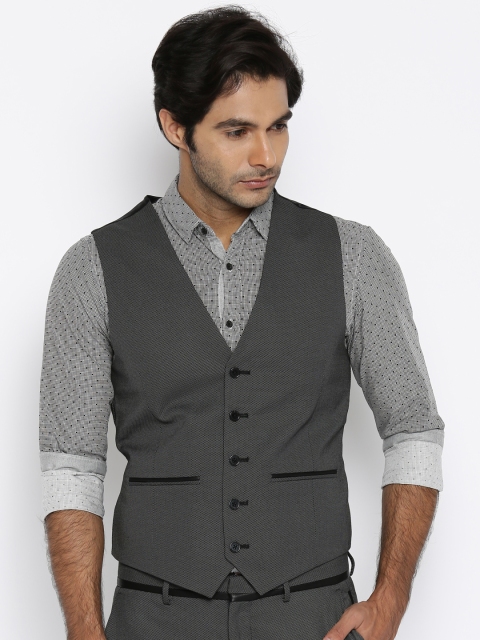 

Jack & Jones Grey Melange Single-Breasted Waistcoat