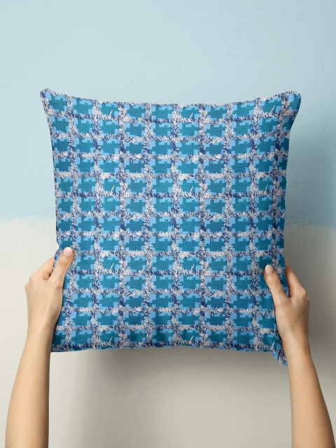 

BIANCA Blue & White Abstract Square Cushion Covers