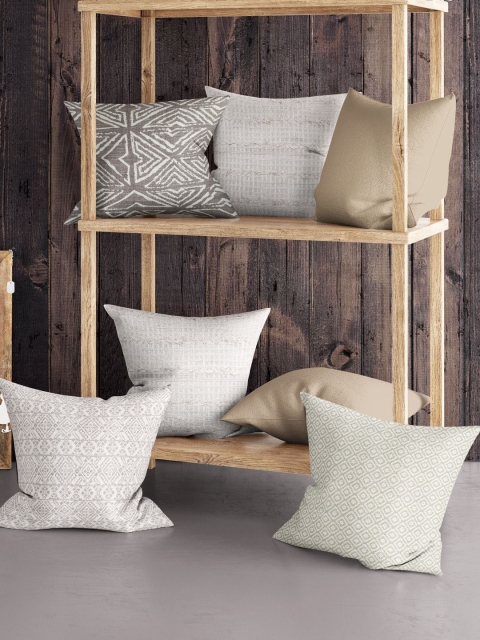 

BIANCA Set Of 5 Multicoloured Abstract Tweed Luxury Square Cushion Covers, Multi